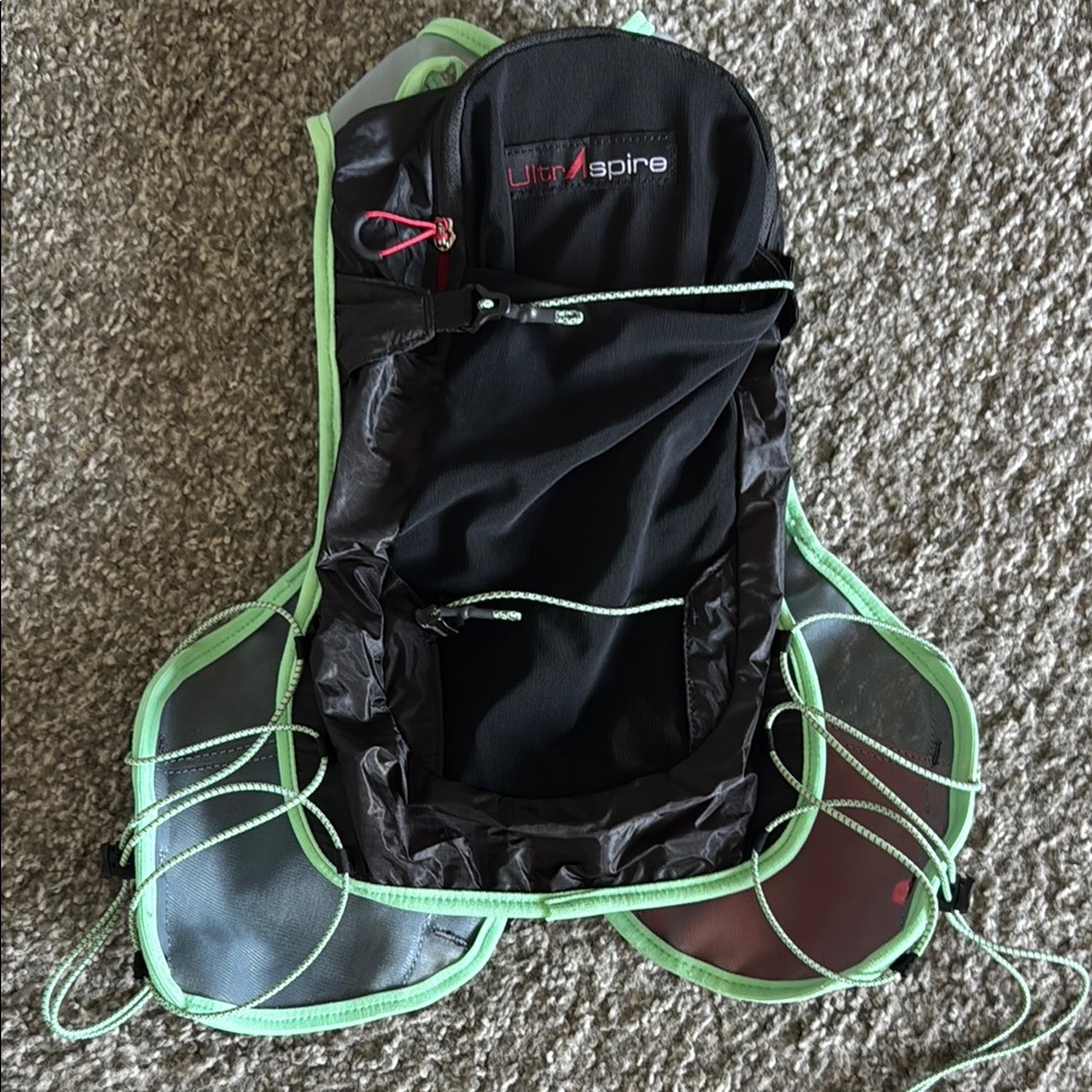 UltrAspire Black and Green Hydration Vest